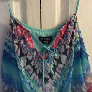 bebe Dresses - Bebe Tie Dye Sheer Dress (lined) bebe Dresses - Bebe Tie Dye Sheer Dress (lined)